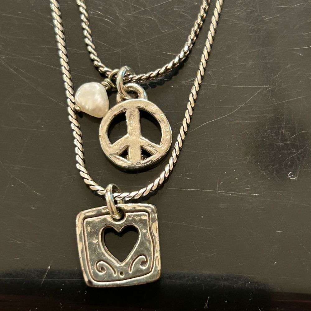 Brighton Peace and Heart Pendant Necklace